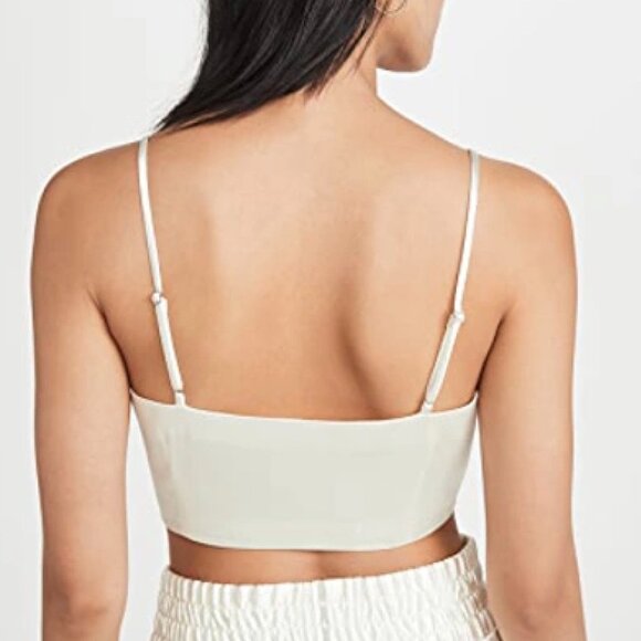 Cinq A Sept Textured Satin Crop Top In Gardenia White - Picture 6 of 10